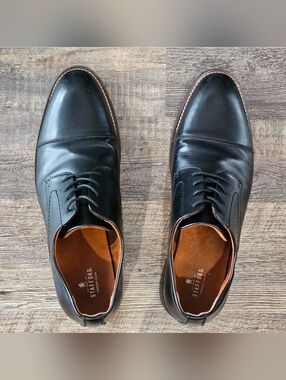 Stafford Oxford Dress Cap Toe Shoes Men Size 11M with Memory Foam Insoles